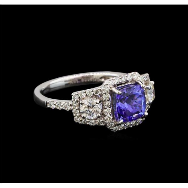 18KT White Gold 1.41 ctw Tanzanite and Diamond Ring