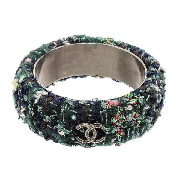 Chanel Paris Green Tweed Edinburgh CC Bangle