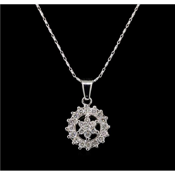 14KT White Gold 0.71 ctw Diamond Pendant With Chain