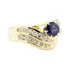 Image 1 : 1.78 ctw Blue Sapphire And Diamond Ring - 14KT Yellow Gold