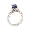 Image 4 : 1.66 ctw Blue Sapphire and Diamond Ring - 14KT White Gold