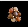 Image 1 : 25.14 ctw Sunstone and Diamond Ring - 18KT Yellow Gold