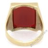 Image 4 : Vintage Men's Brushed 10k Yellow Gold Rectangular Carnelian Solitaire Ring
