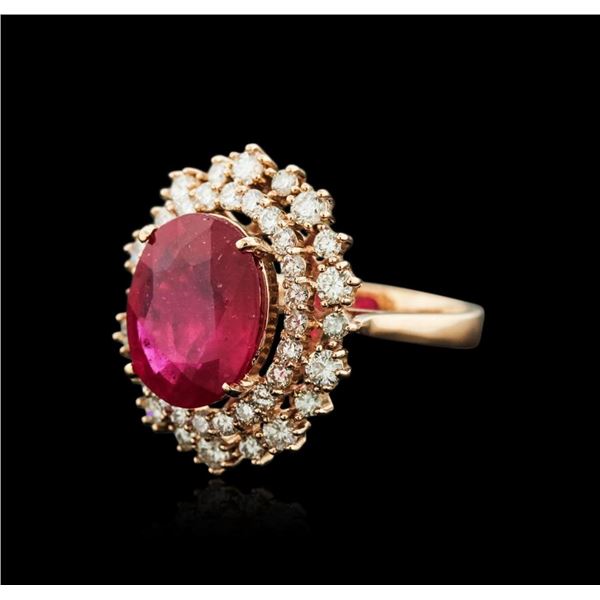 14KT Rose Gold 6.64 ctw Ruby and Diamond Ring