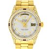 Image 2 : Rolex Mens 18K Yellow Silver Diamond Lugs President Wristwatch With Rolex Box &