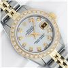 Image 1 : Rolex Ladies 2 Tone MOP Diamond Datejust Wristwatch With Rolex Box