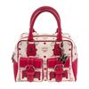 Image 1 : MCM Pink  White Visetos Coated Canvas  Leather Satchel Bag