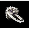 Image 3 : 8.00 ctw Tanzanite and Diamond Ring - 14KT White Gold