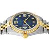 Image 8 : Rolex Mens 2 Tone Blue MOP Diamond 36MM Datejust Wristwatch