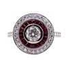 Image 1 : 1.19 ctw Ruby and Diamond Ring - Platinum