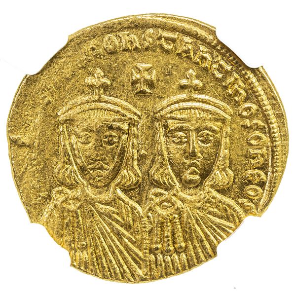 BYZANTINE EMPIRE: Leo IV, the Khazar, 775-780, AV solidus (4.42g), Constantinople. NGC AU