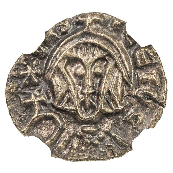 BYZANTINE EMPIRE: Basil I, the Macedonian, 867-886, EL semissis (1.21g), Syracuse. NGC AU