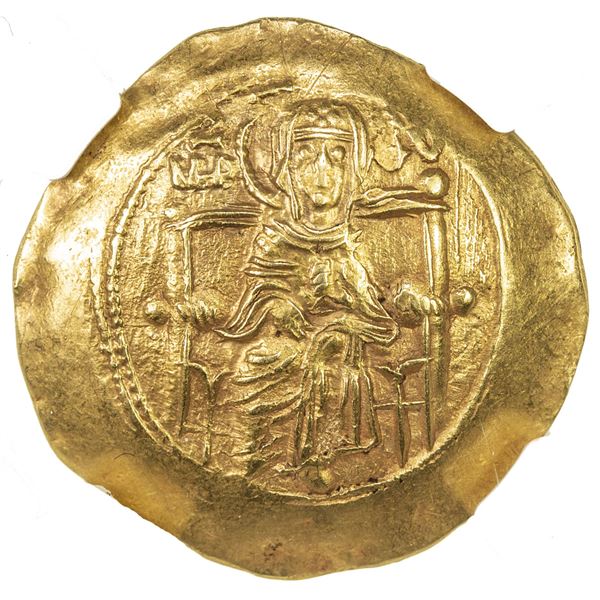 BYZANTINE EMPIRE: Isaac II Angelus, 1185-1195, AV hyperpyron, Constantinople. NGC AU