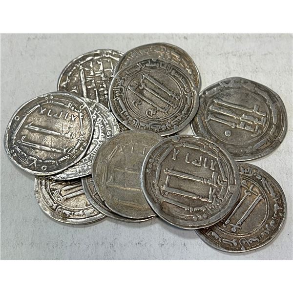ABBASID: LOT of 12 silver dirhams