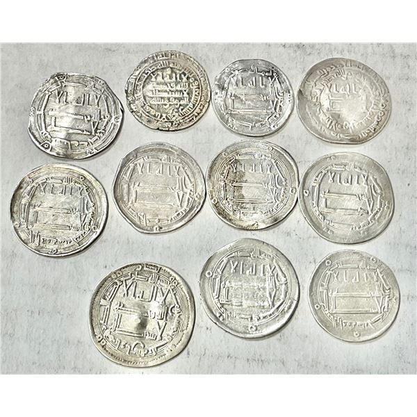 ABBASID: LOT of 11 silver dirhams
