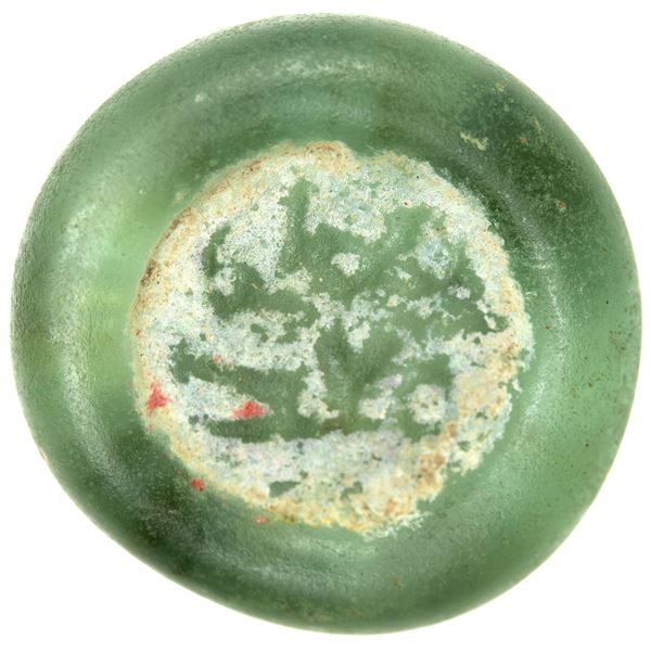FATIMID: al-Mustansir, 1036-1094, glass weight/jeton (1.46g). F-VF