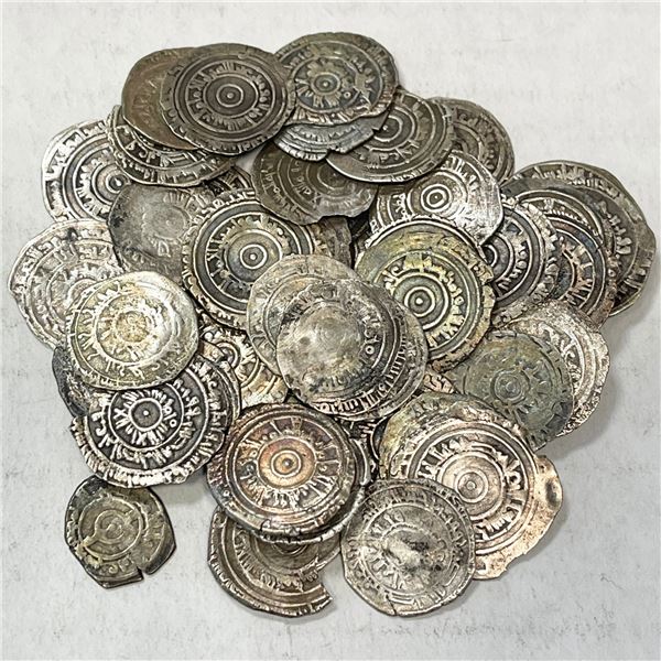 FATIMID: LOT of 51 silver half dirhams