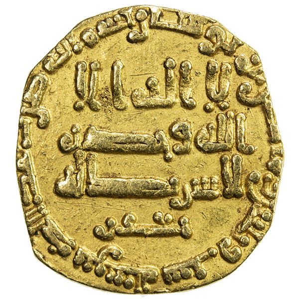 ABBASID OF YEMEN: al-Mutawakkil, 847-861, AV dinar (2.18g), NM, AH236. VF-EF
