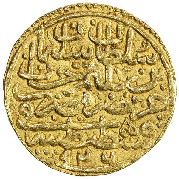 OTTOMAN EMPIRE: Suleyman I, 1520-1566, AV sultani (3.51g), Kostantiniye, AH926. VF