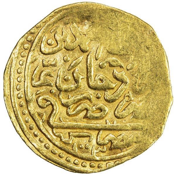 OTTOMAN EMPIRE: Mehmet III, 1595-1603, AV sultani (3.41g), Misr, AH1003. VF