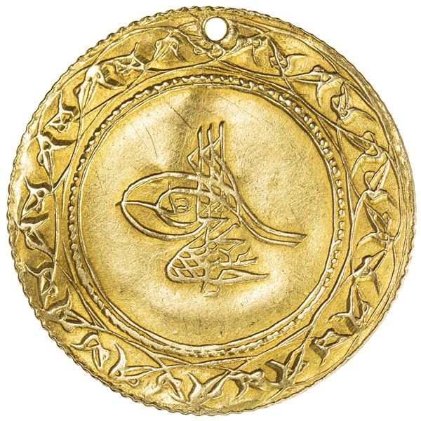 TURKEY: Abdul Hamid I, 1774-1789, AV 1 1/2 altin (4.65g), Islambul, AH1187 year 3. VF