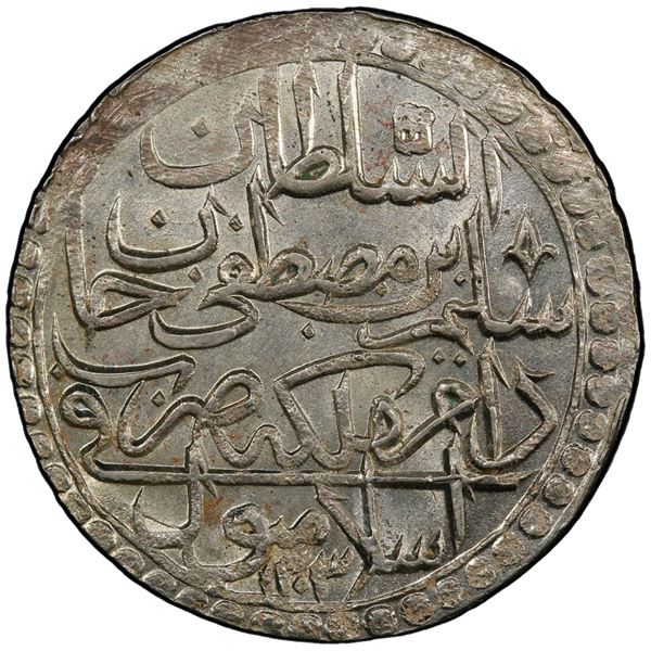 TURKEY: Selim III, 1789-1807, AR 2 zolota, Islambul, AH1203 year 2. PCGS MS64