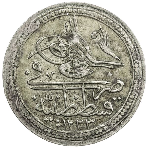 TURKEY: Mahmud II, 1808-1839, BI kurush, AH1223 year 14. VF-EF