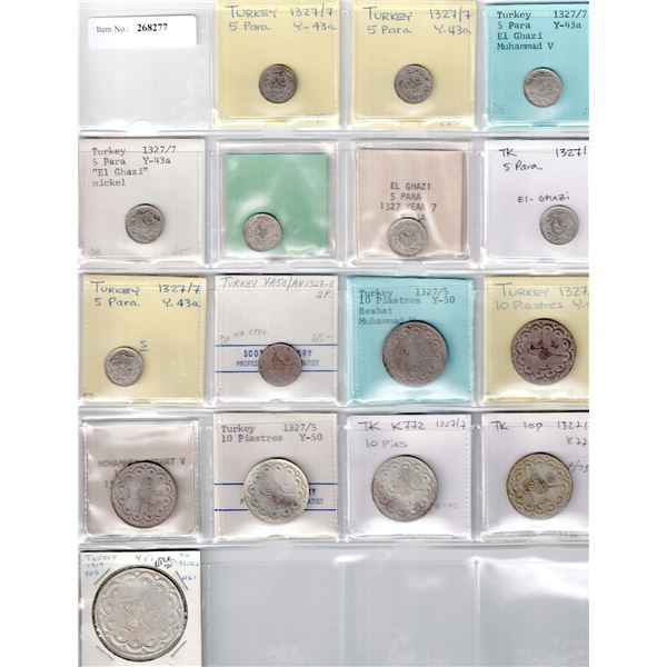 TURKEY: LOT of 16 coins of Muhammad V