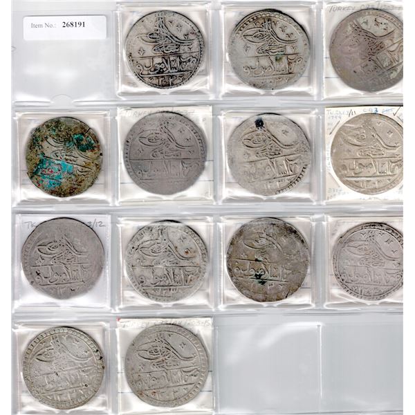 TURKEY: LOT of 13 yuzluks of Selim III