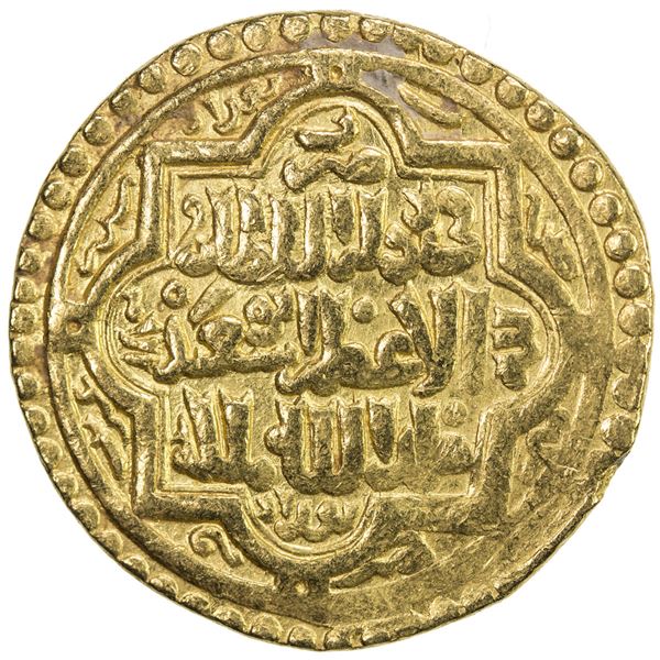 ILKHAN: Abu Sa'id, 1316-1335, AV dinar (8.24g), Baghdad, AH720. VF