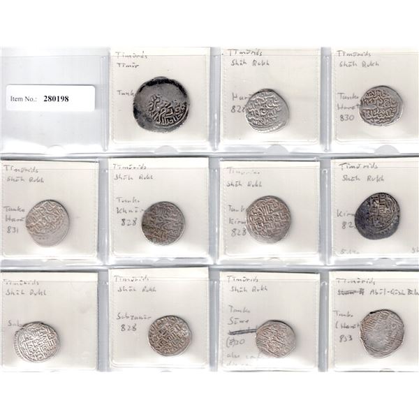 TIMURID: LOT of 11 silver tankas