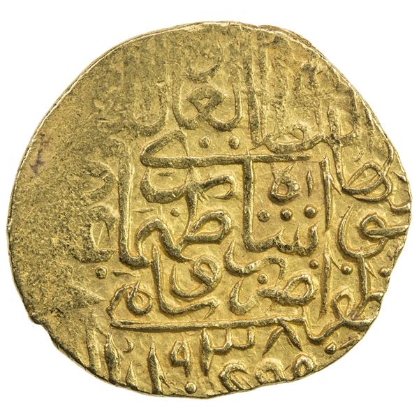 SAFAVID: Tahmasp I, 1524-1576, AV heavy ashrafi (3.86g), Saveh, AH938. EF