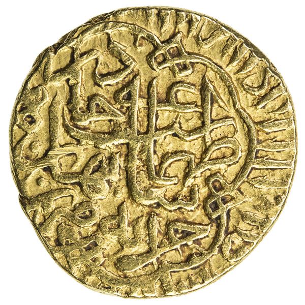SAFAVID: Tahmasp I, 1524-1576, AV heavy 1/2 ashrafi (2.05g), Khazana (treasury mint), ND. VF