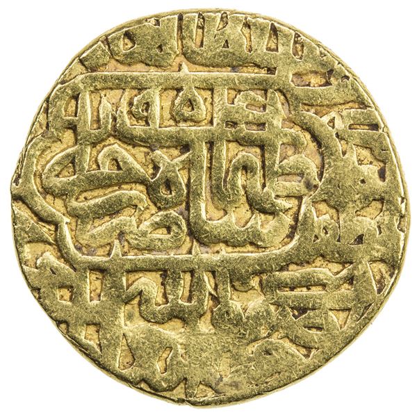 SAFAVID: Tahmasp I, 1524-1576, AV mithqal (4.62g), Khazana (treasury mint), AH954. VF