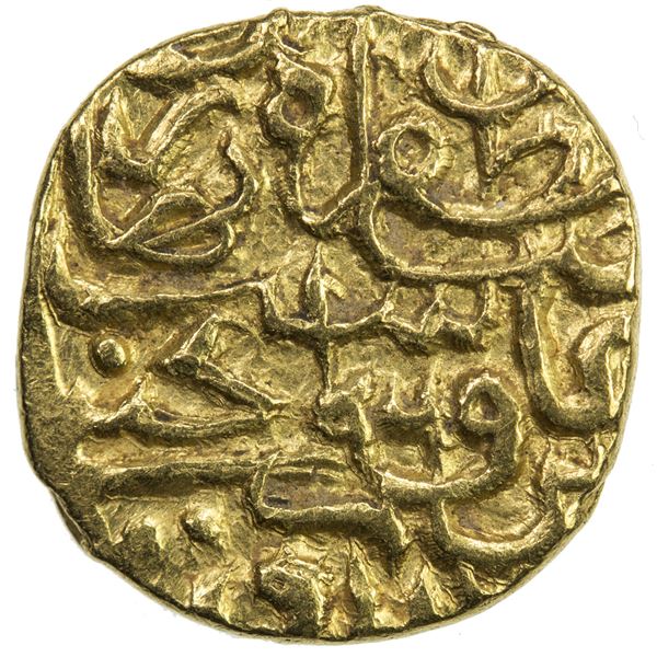SAFAVID: Tahmasp I, 1524-1576, AV 1/4 mithqal (1.14g), Qumm, AH960. EF