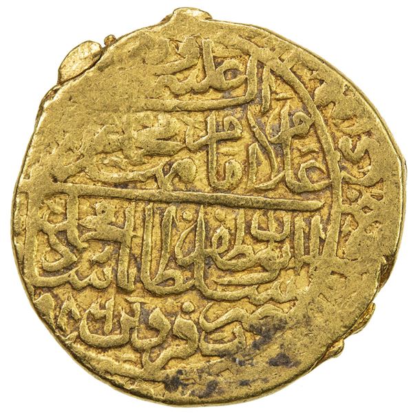 SAFAVID: Muhammad Khudabandah, 1578-1588, AV mithqal (4.60g), Qazwin, AH986. VF