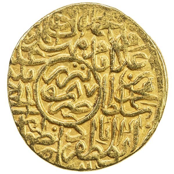 SAFAVID: Muhammad Khudabandah, 1578-1588, AV mithqal (4.59g), Tabriz, AH987. VF-EF