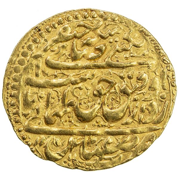 SAFAVID: Tahmasp II, 1722-1732, AV ashrafi (3.47g), Isfahan, AH1142. EF
