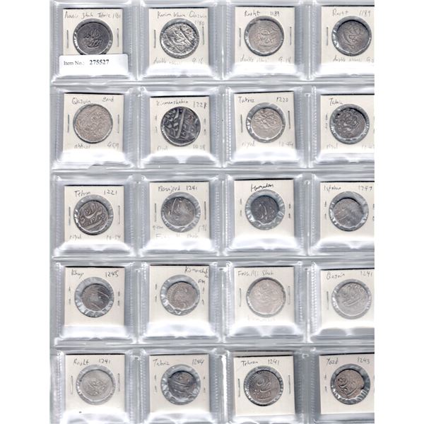 QAJAR: LOT of 21 silver coins