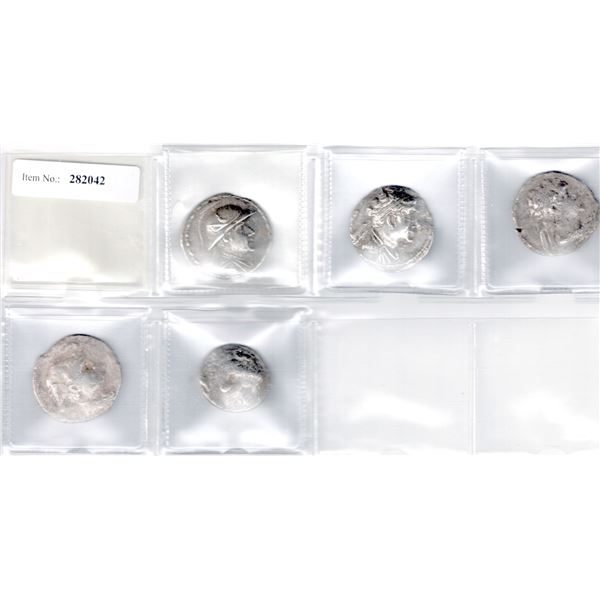 INDO-GREEK: LOT of 5 silver tetradrachms