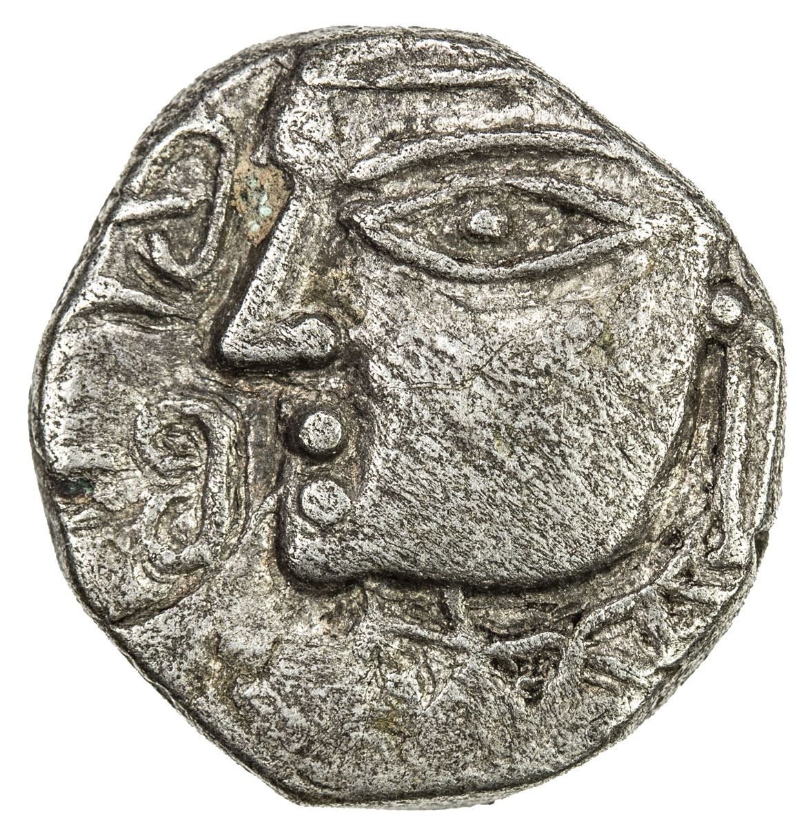 Maukhari Inscriptions MAUKHARI OF KANAUJ: Avanti Varman, ca. 560-580, AR drachm (2.25g). VF ...