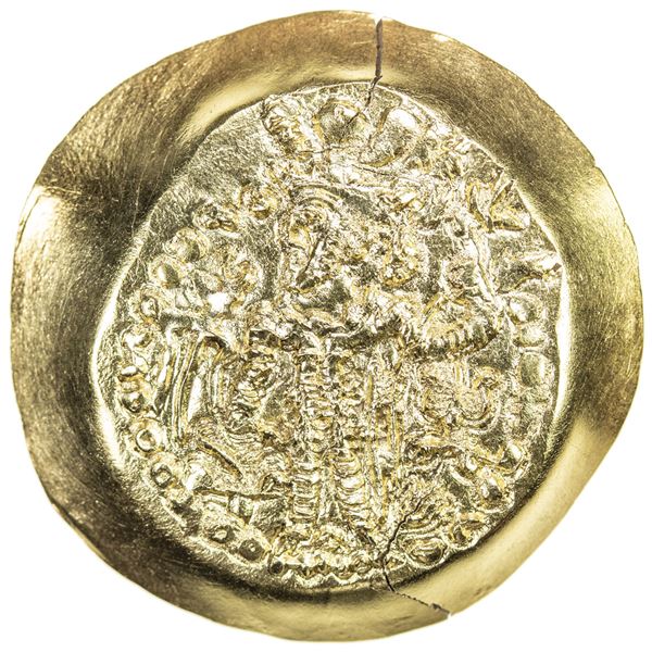 KUSHANO-SASANIAN: Varahran, posthumous, after 350, AV scyphate dinar (7.37g). EF