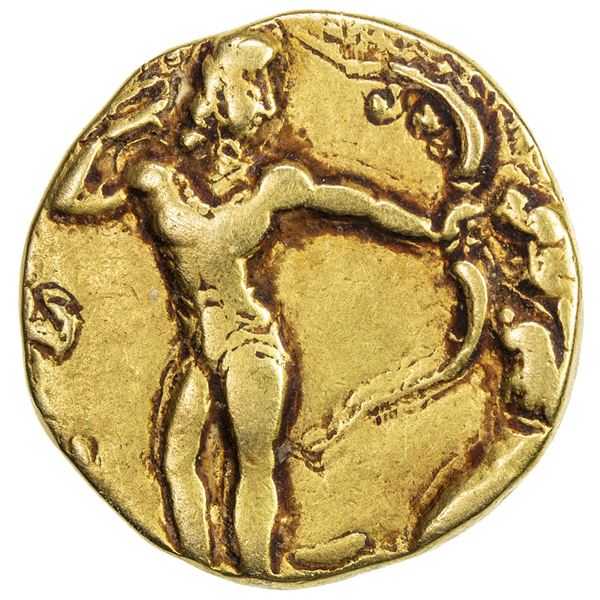 GUPTA: Chandragupta II, 383-412, AV dinar (7.65g). VF