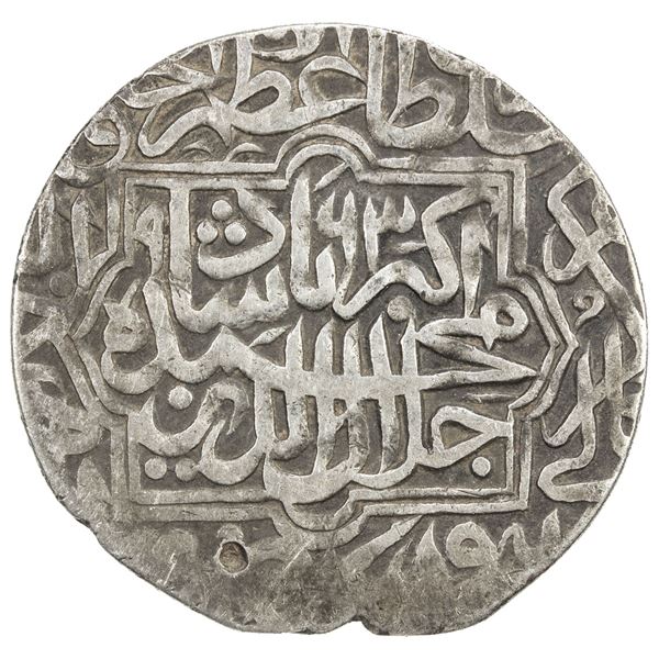 MUGHAL: Akbar I, 1556-1605, AR shahrukhi (4.64g), Lahore, AH963. VF