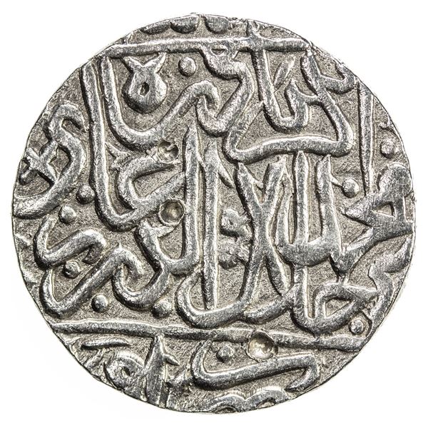MUGHAL: Akbar I, 1556-1605, AR rupee (11.32g), Awadh, ND. EF