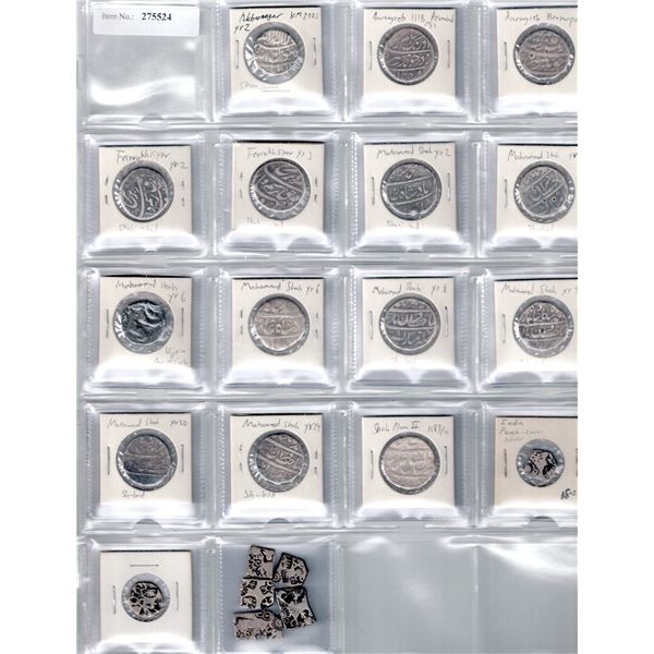 MUGHAL: LOT of 21 silver coins