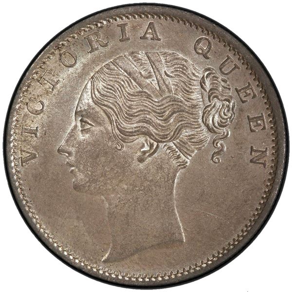BRITISH INDIA: Victoria, Queen, 1837-1876, AR rupee, 1840(b). PCGS MS63