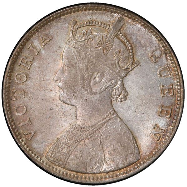 BRITISH INDIA: Victoria, Queen, 1837-1876, AR rupee, 1862(b)