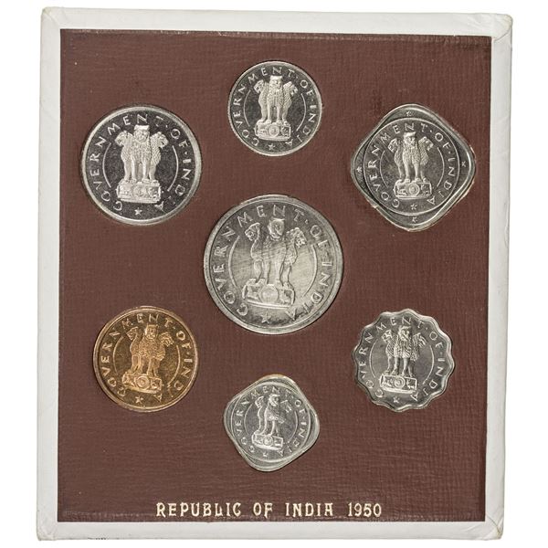 INDIA: Republic, 7-coin proof set, 1950(b)
