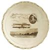 Image 1 : Brown Transferware Dish With Curtiss Biplane